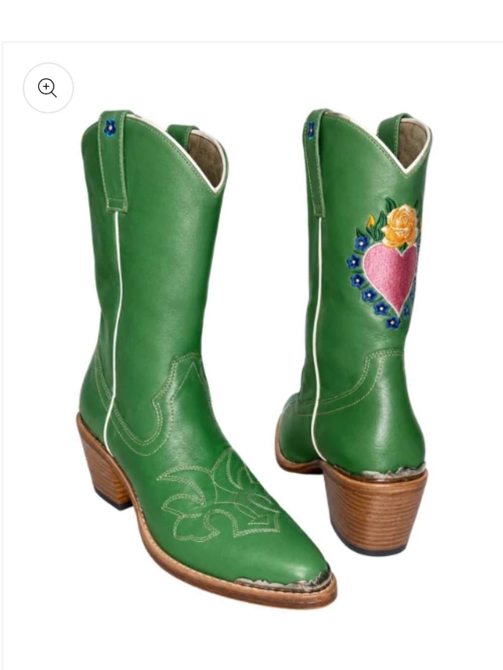 Wandering Coyote Amala Western Cowboy Boots with Heart Embroidery
